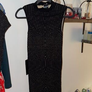 Bebe Black Geometric Mini Dress